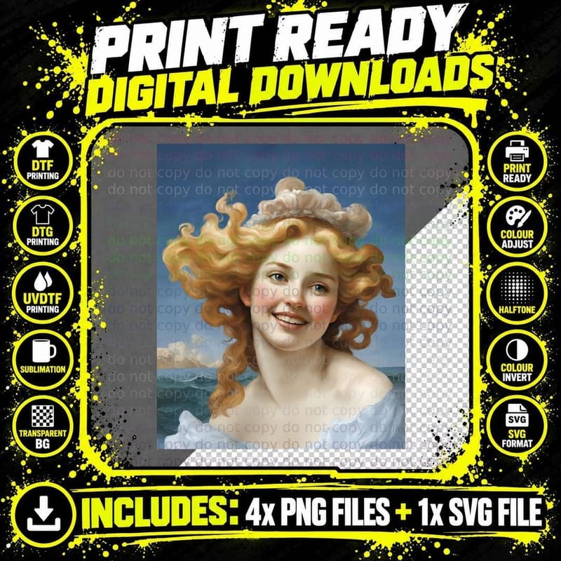 Venus Goddess of Roman Mythology with a Modern Twist Png SVG Digital Bundle
