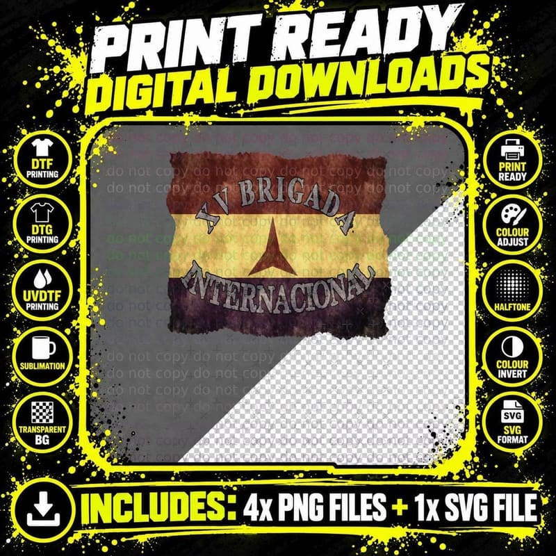 XV Brigada Internacional T-Shirt Png SVG Digital Bundle