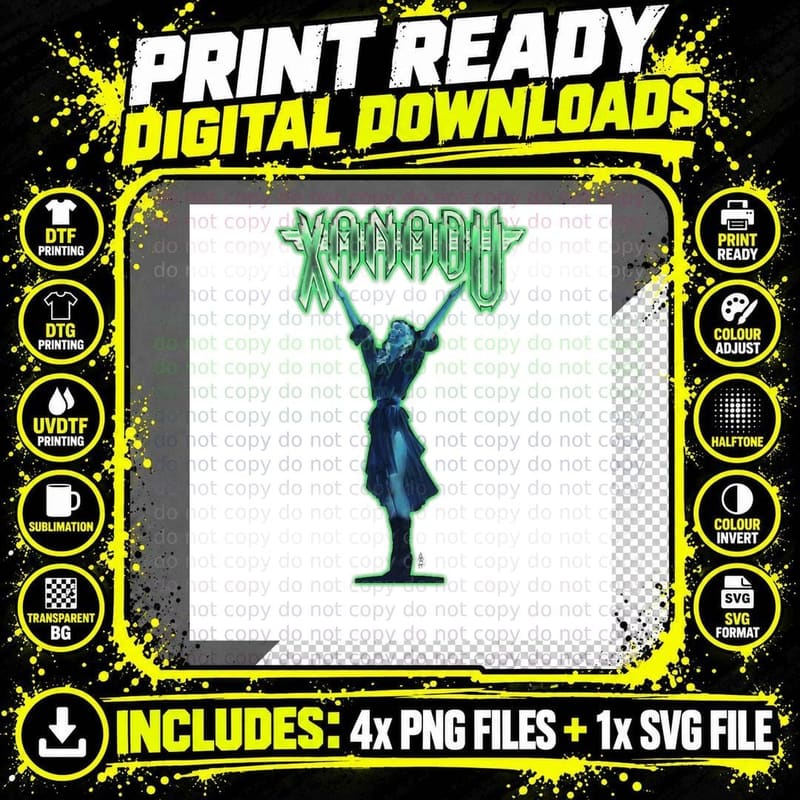 Xanadu Kira Olivia Newton-John Graphic T-Shirt Png SVG Digital Bundle