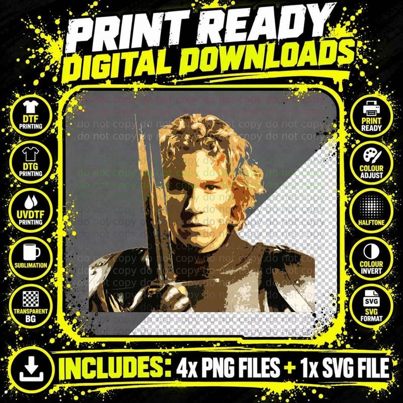 A Knight's Tale Heath Ledger T-Shirt Png SVG Digital Bundle