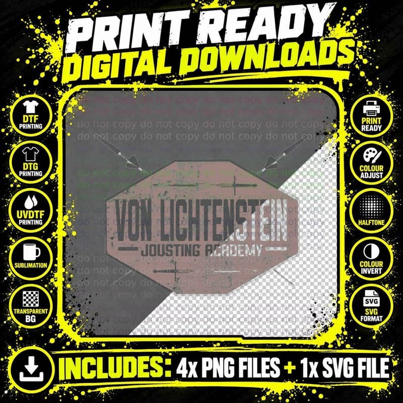 A Knight's Tale- Von Lichtenstein Jousting Academy Png SVG Digital Bundle
