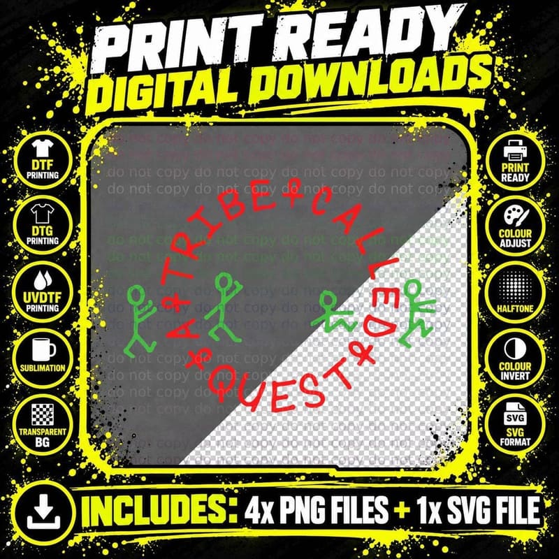 A Tribe Called Quest Official Circle Logo Black T-Shirt Png SVG Digital Bundle