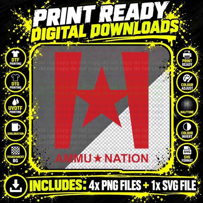 Ammu-Nation - GTA V T-Shirt Png SVG Digital Bundle
