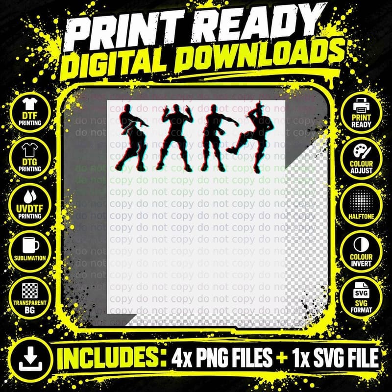 Battle Royale Victory Dance Cool Justice Dance T-Shirt Png SVG Digital Bundle