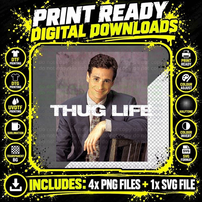 Bob Saget Tribute T-Shirt, Thug Life, RIP Bob Saget Png SVG Digital Bundle