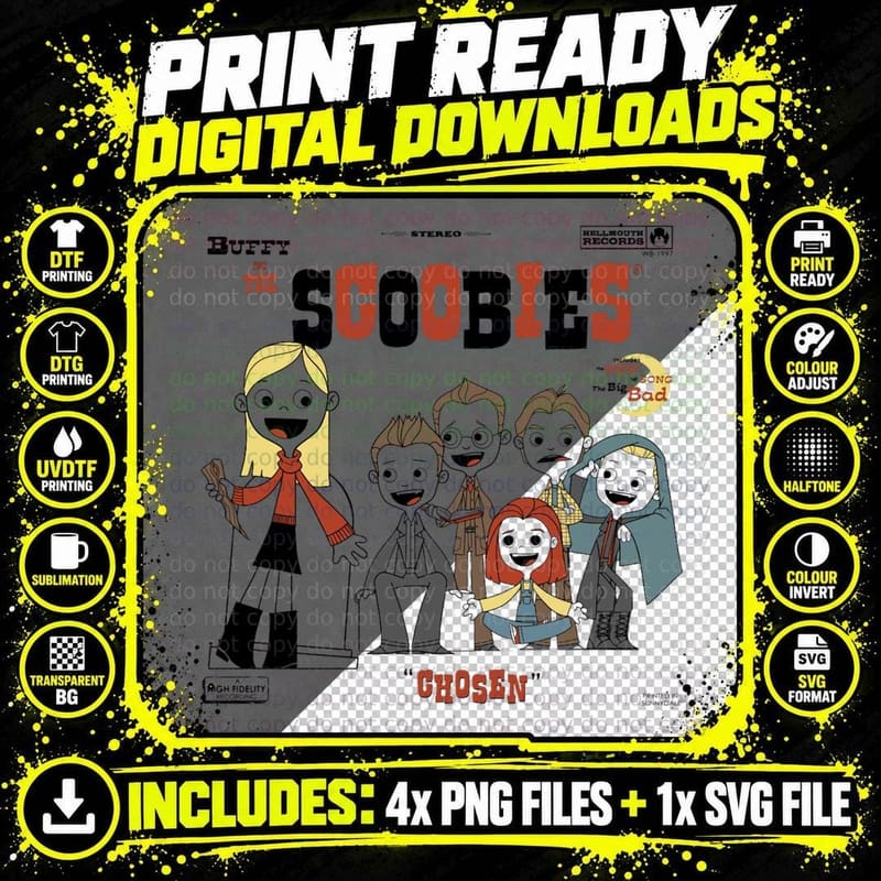 Buffy and the Scoobies T-Shirt Png SVG Digital Bundle