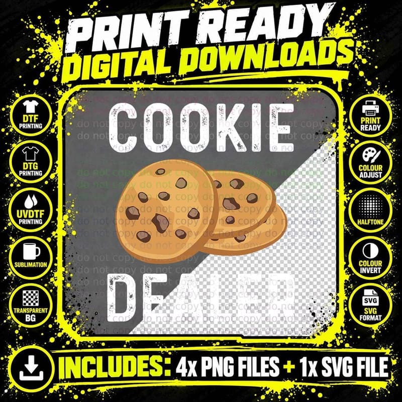 Cookie Dealer - Cookie Lover Gift Cookie Baker Cookie Png SVG Digital Bundle