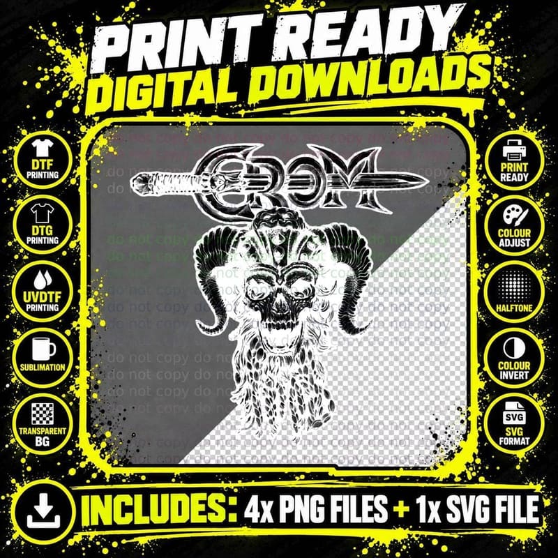 Crom (Dark Print) T-Shirt Png SVG Digital Bundle