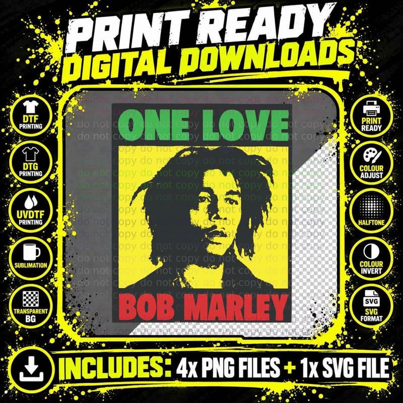 Delicious Bob Marley Culinary T-Shirt Png SVG Digital Bundle