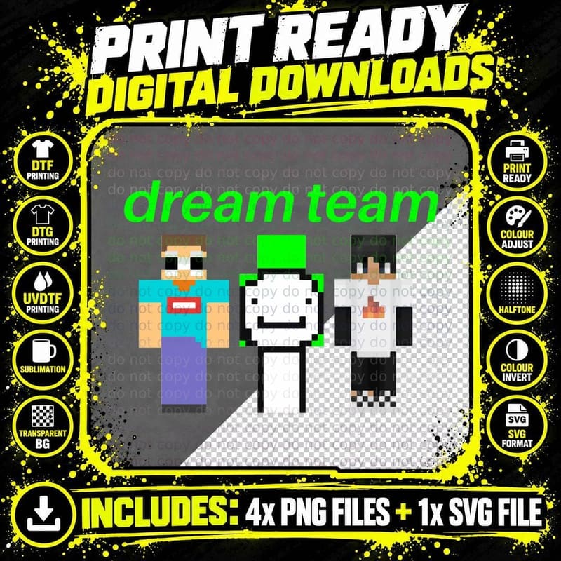 Dream Team Skins T-Shirt Png SVG Digital Bundle