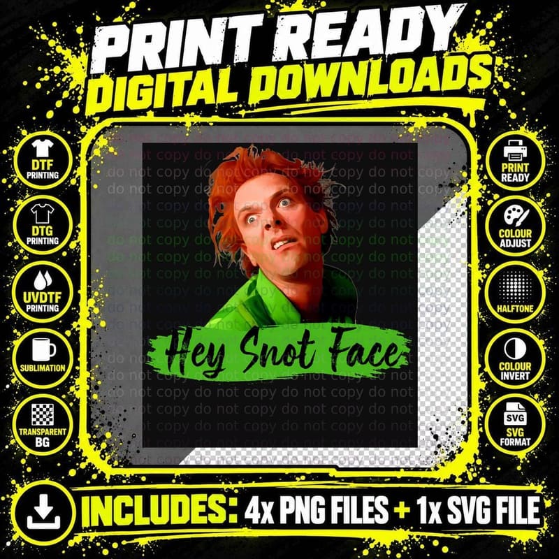 Drop Dead - Fred - Snot Face 1 T-Shirt Png SVG Digital Bundle
