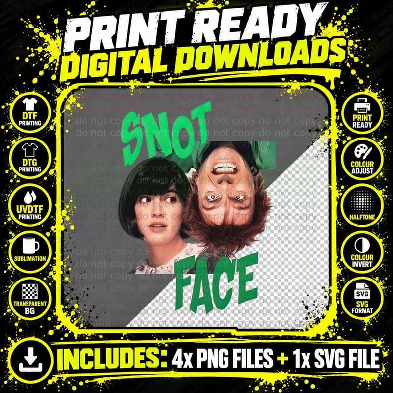 Drop Dead Fred, Snot Face, Gildan T-Shirt Png SVG Digital Bundle