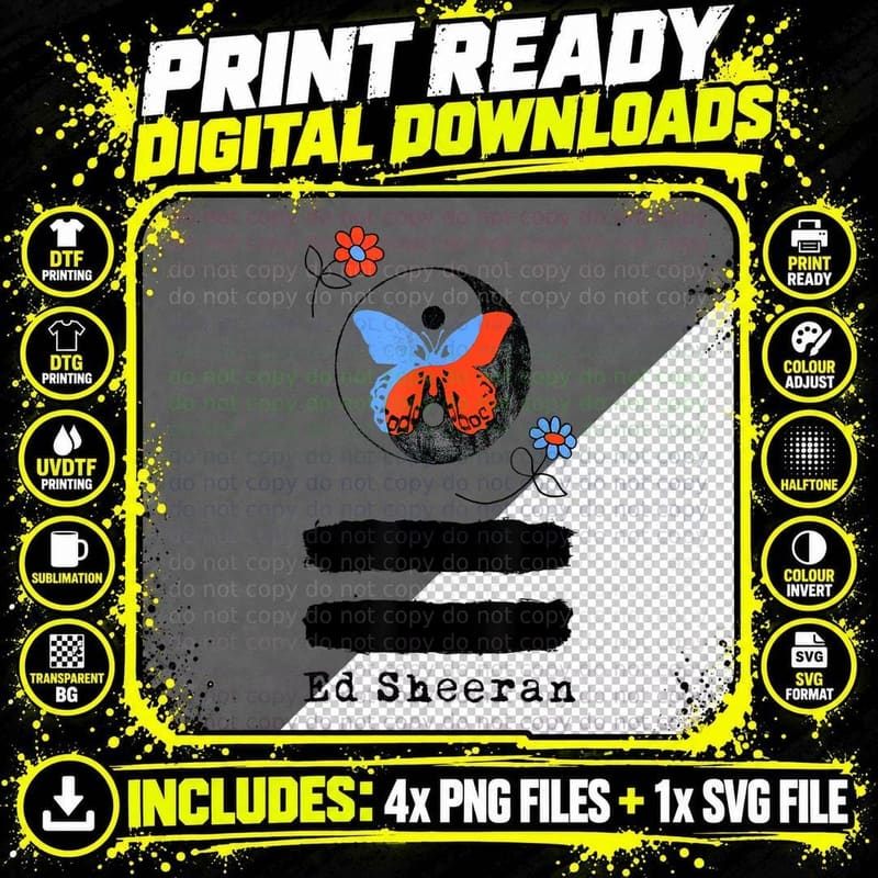 Ed Sheeran Ying Yang T-Shirt Png SVG Digital Bundle