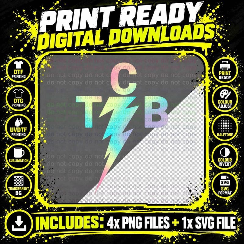 Elvis TCB Business Holographic T-Shirt Png SVG Digital Bundle