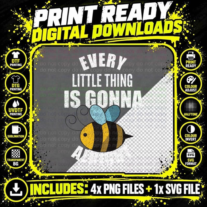 Every Little Thing Is Gonna Be Alright 1 T-Shirt Png SVG Digital Bundle