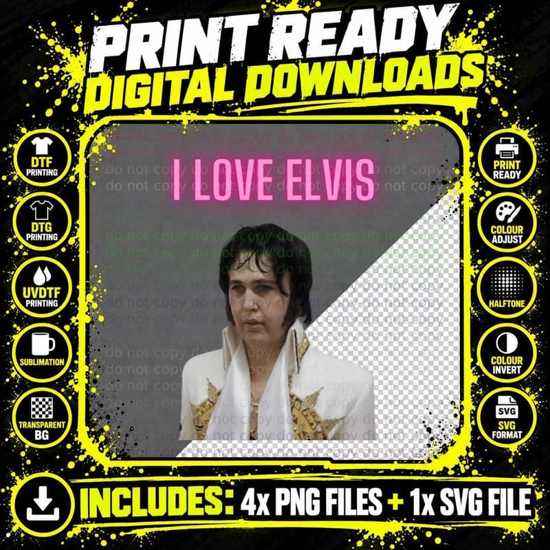 Fat Elvis Austin Butler T-Shirt Png SVG Digital Bundle