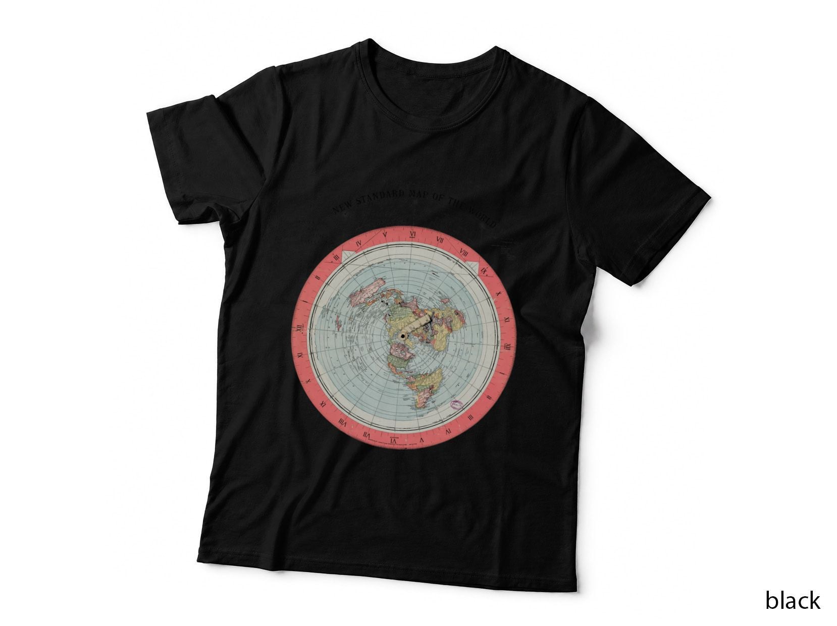 Flat Earth Society World Map T-Shirt