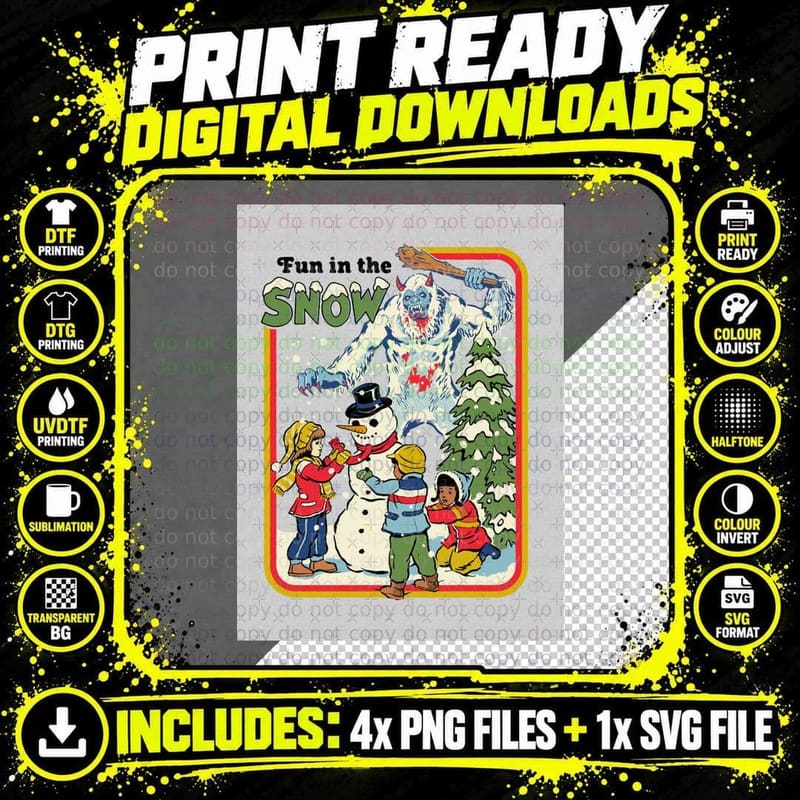 Fun in the Snow 1 T-Shirt Png SVG Digital Bundle