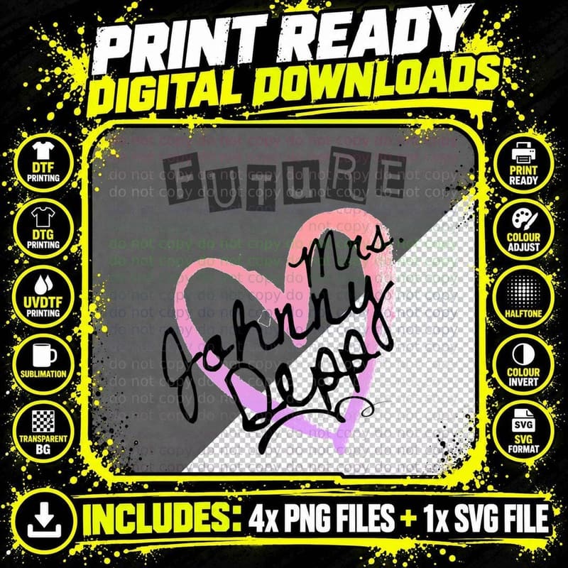Future Mrs. Johnny Depp T-Shirt Png SVG Digital Bundle