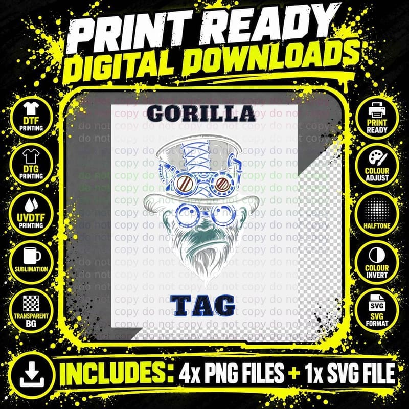 Gorilla Tag Pfp Maker Design T-Shirt Png SVG Digital Bundle