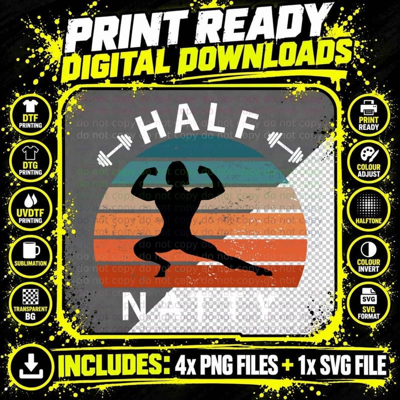 Half Natty Female 5 T-Shirt Png SVG Digital Bundle