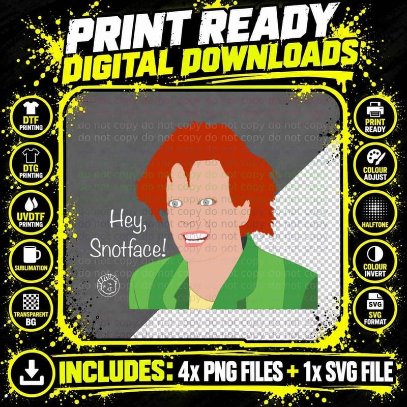 Hey Snotface! Fred T-Shirt Png SVG Digital Bundle