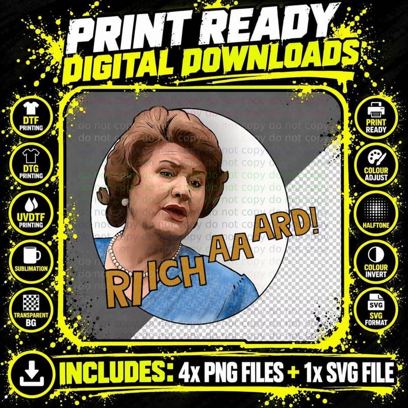 Hyacinth Bucket- Keeping up Appearances, Richard! T-Shirt Png SVG Digital Bundle