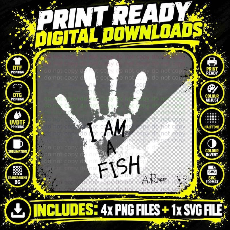 I Am a Fish - Red Dwarf T-Shirt Png SVG Digital Bundle