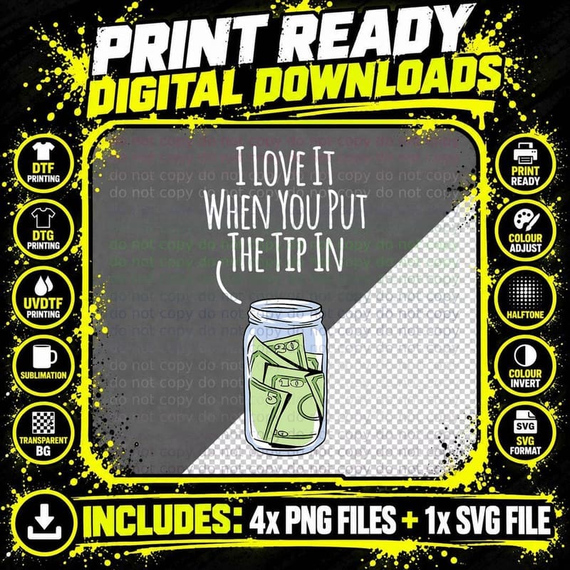 I Love It When You Put the Tip in for Bartender T-Shirt Png SVG Digital Bundle