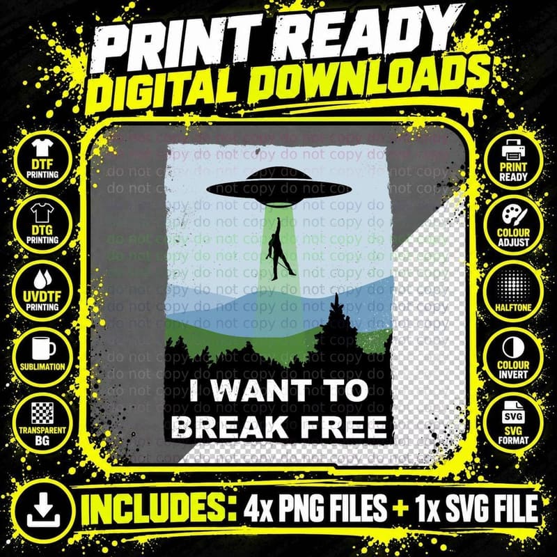 I Want to Break Free - Freddie Returns to Mercury T-Shirt Png SVG Digital Bundle