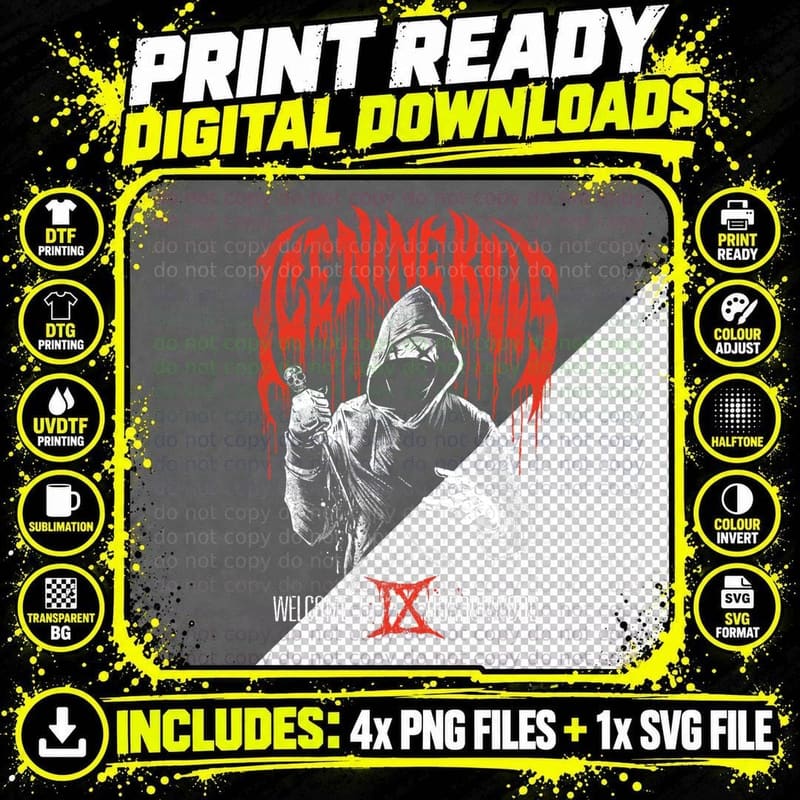 Ice Nine Kills - Mystery Killer T-Shirt Png SVG Digital Bundle
