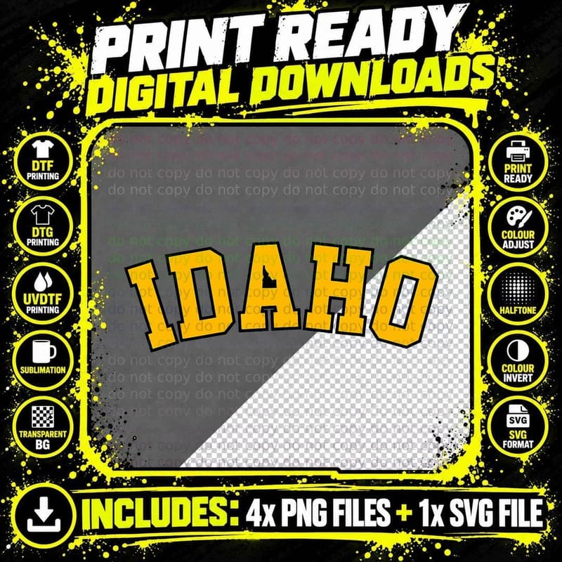 Idaho Basic Tee, Vandal, College, Potatoe State Png SVG Digital Bundle