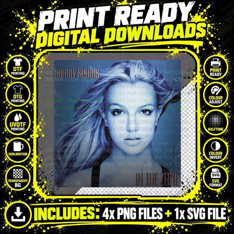In the Zone Britney Spears 2 T-Shirt Png SVG Digital Bundle