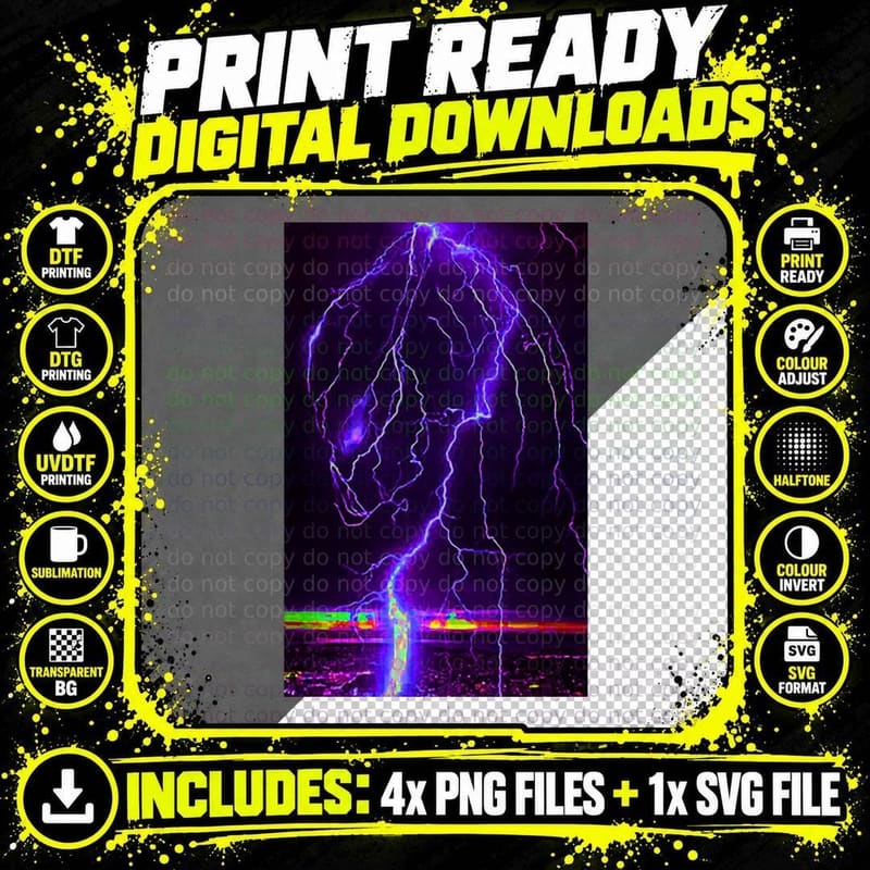 It's Coming Predator Lightning Silhouette T-Shirt Png SVG Digital Bundle