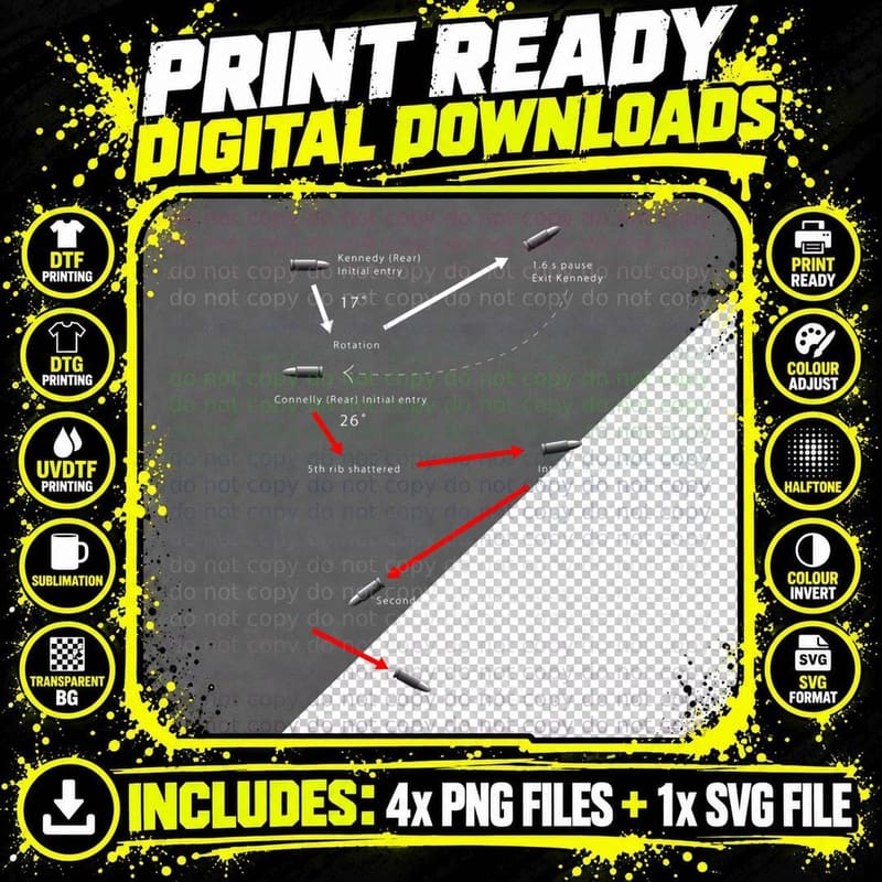 JFK - Magic Bullet Theory T-Shirt Png SVG Digital Bundle