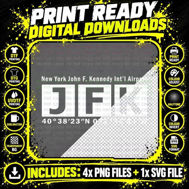 JFK Airport, New York John F. Kennedy International Png SVG Digital Bundle