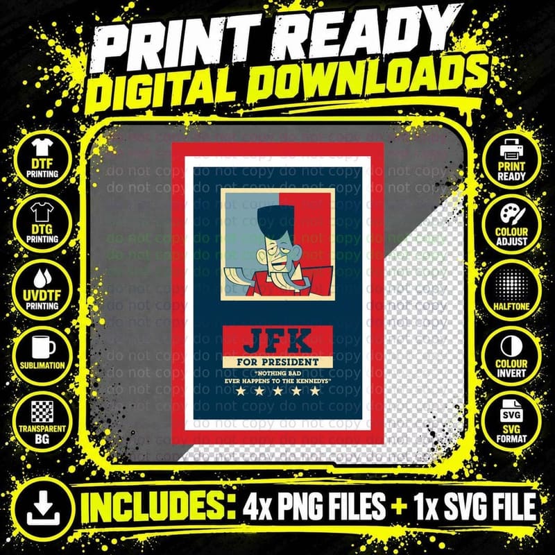 Jfk Clone High T-Shirt Png SVG Digital Bundle