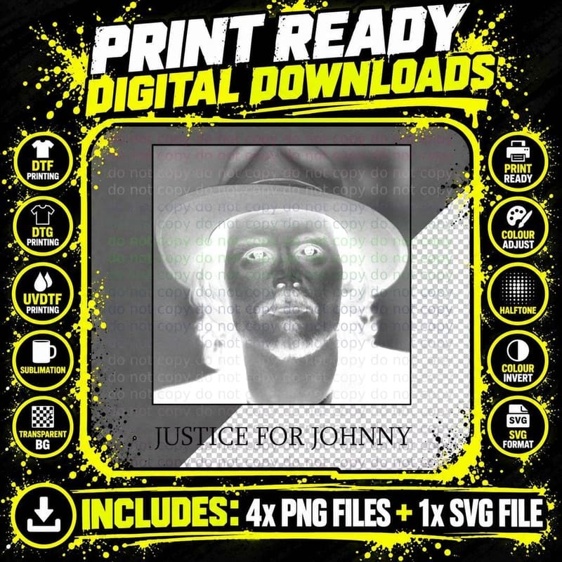 Justice FOR Johnny T-Shirt Png SVG Digital Bundle