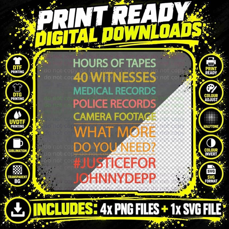 Justice for Johnny Depp 1 T-Shirt Png SVG Digital Bundle