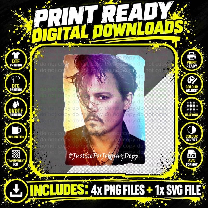 Justice for Johnny Depp 2 T-Shirt Png SVG Digital Bundle