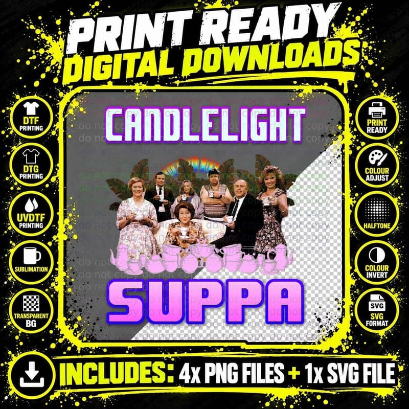 Keeping UP Appearances Candlelight Supper T-Shirt Png SVG Digital Bundle