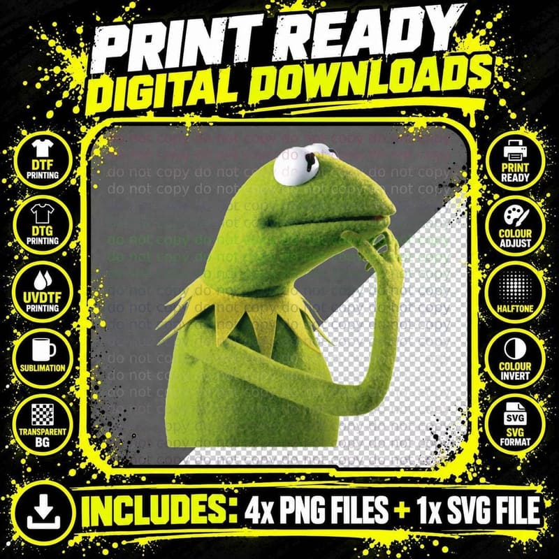 Kermit the Frog T-Shirt Png SVG Digital Bundle