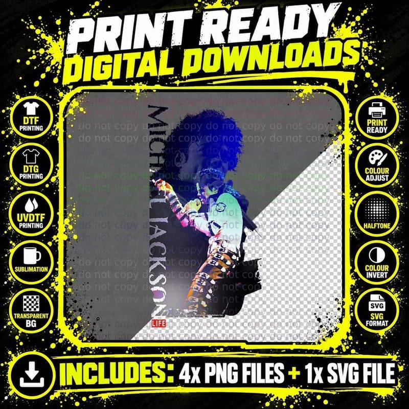 LIFE Picture Collection Michael Jackson 02 T-Shirt Png SVG Digital Bundle