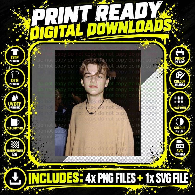 Leonardo Di Caprio T-Shirt Png SVG Digital Bundle
