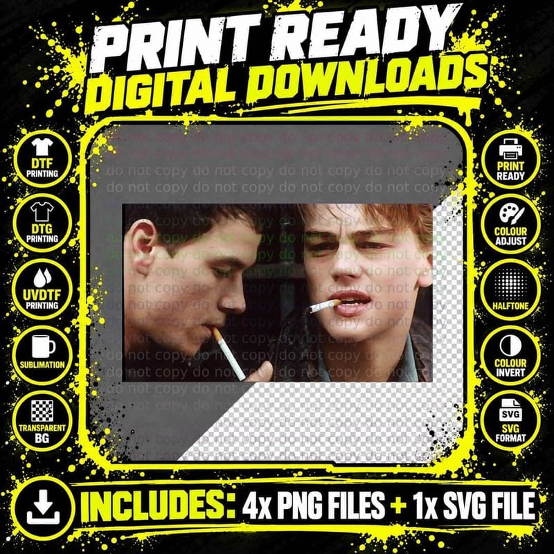 Leonardo Dicaprio and Marky Mark Wahlberg T-Shirt Png SVG Digital Bundle