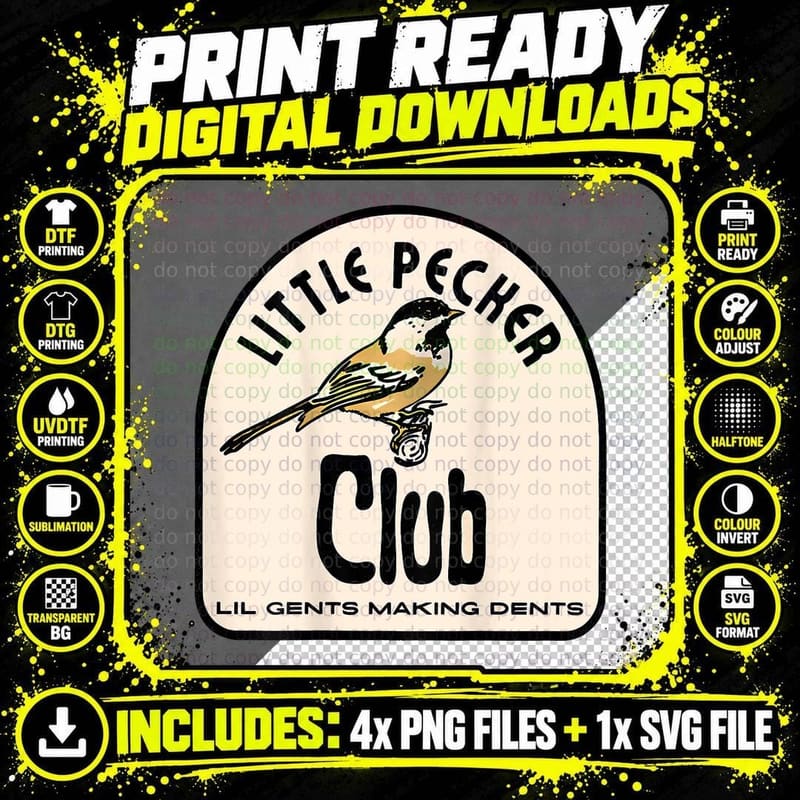 Little Pecker Club T-Shirt Png SVG Digital Bundle