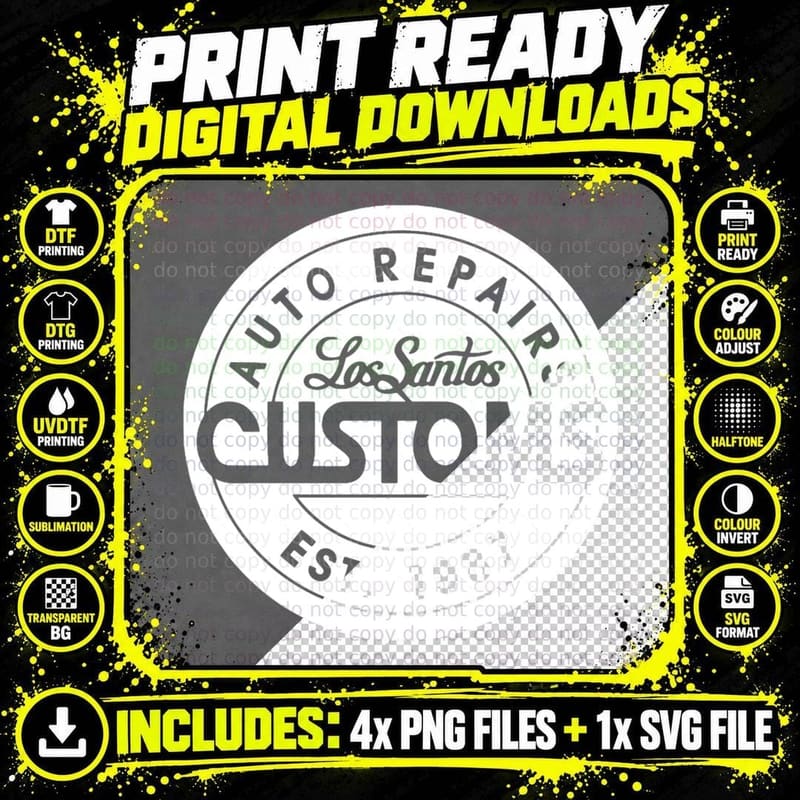Los Santos Customs T-Shirt Png SVG Digital Bundle