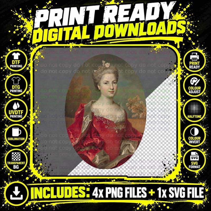 Louise De Rohan (1725-1730) - Nicolas De Largillière Png SVG Digital Bundle