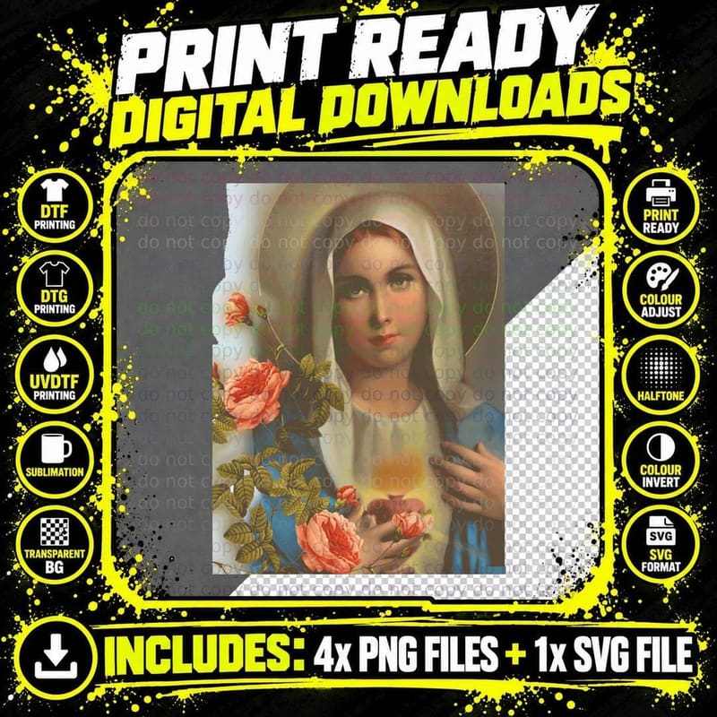 Madonna of May T-Shirt Png SVG Digital Bundle