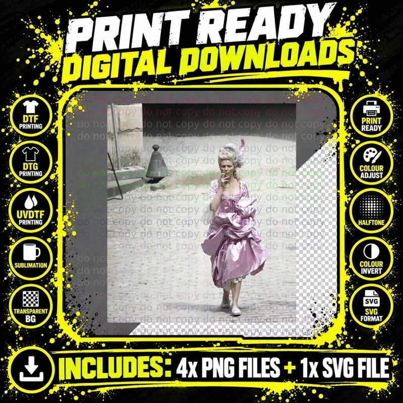 Marie Antoinette Smoking T-Shirt Png SVG Digital Bundle